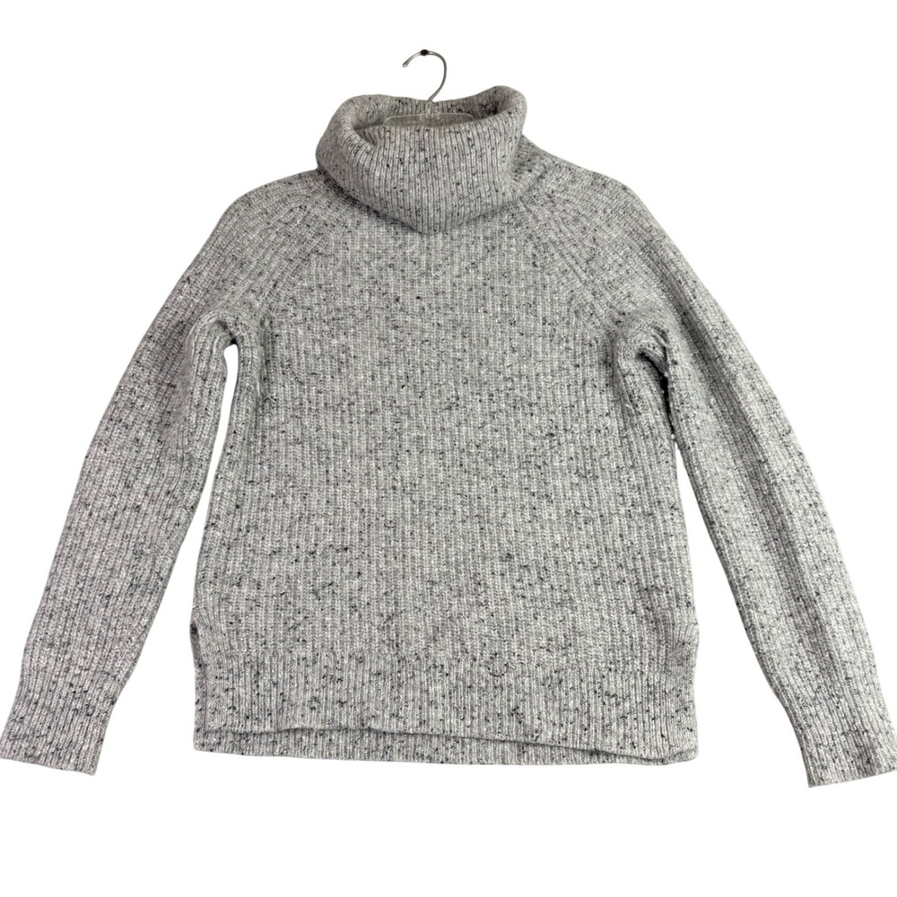 J. Crew Mercantile Womens XS Grey Turtleneck Sweater Ribbed Lambs‎ Wool Blend